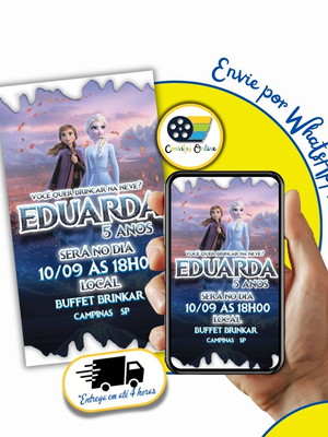 Convite digital frozen | aniversário festa infantil