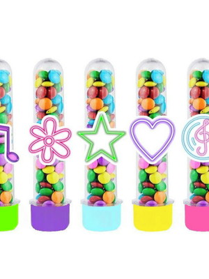 Tubetes com apliques 3d: neon