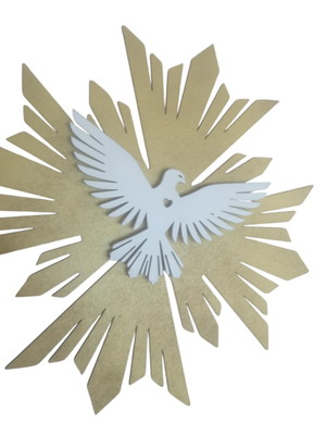 Mandala divino espirito santo 40x40cm em mdf 3mm aplique