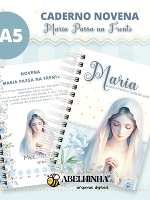Caderno novena personalizado maria passa na frente