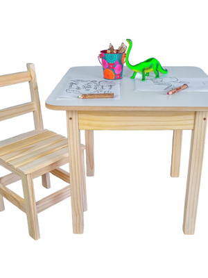 Conjunto mesa com cadeira infantil casa escola criança kids
