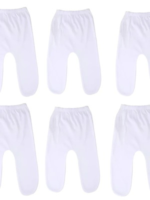 Kit de 5 calça bebê branco 100% algodão top de linha