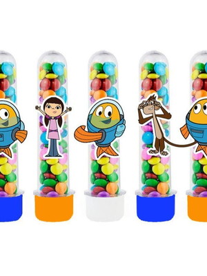 Tubetes com apliques 3d: peixonauta