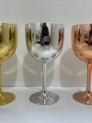 Taça de gin metalizada personalizada
