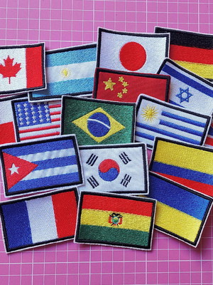 Bandeiras bordadas todos paises patch bordado aplique