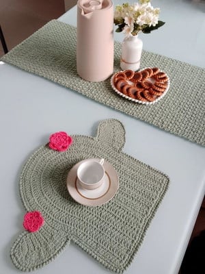 Trilho de mesa de crochê