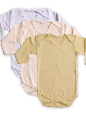 Kit de 4 bodys manga longa suedine malha 100%algodão