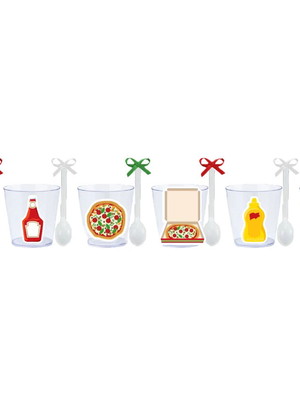 Copinhos com colherzinhas: pizza