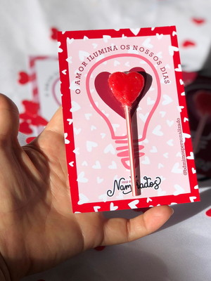 Card com pirulito coração