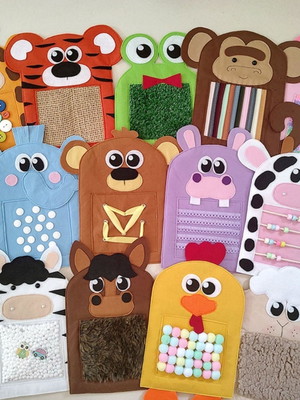 13 cards sensoriais animais com 20cm de altura.