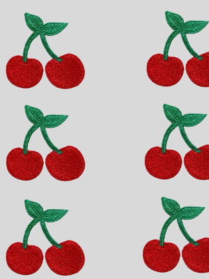 Patch bordado termocolante kit cereja
