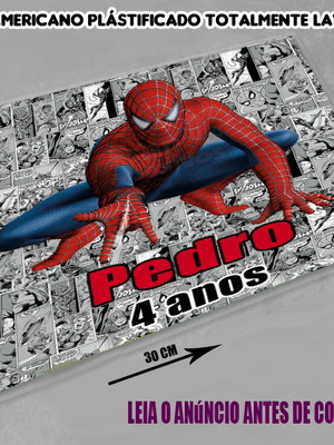 Jogo americano para lembrancinhas do homem aranha