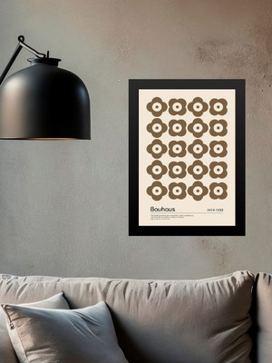 Quadro bauhaus marrom - flores