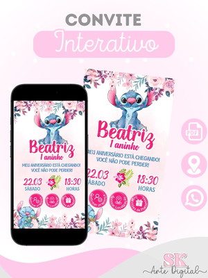 Convite interativo stitch