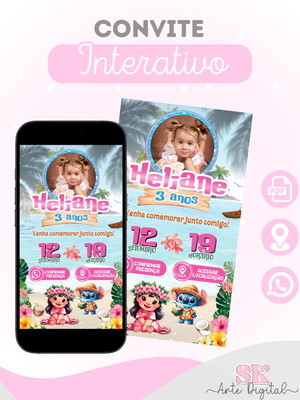 Convite interativo stitch