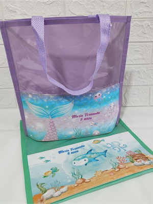 Bolsa praia personalizada fundo do mar