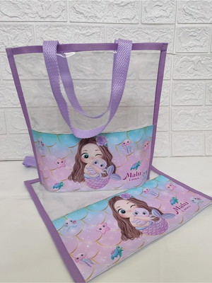 Bolsa praia personalizada fundo do mar sereia