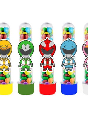 Tubetes com apliques 3d: power rangers
