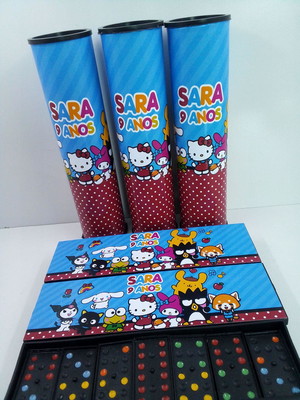 Kit domino e pega varetas hello kitty e sua turma