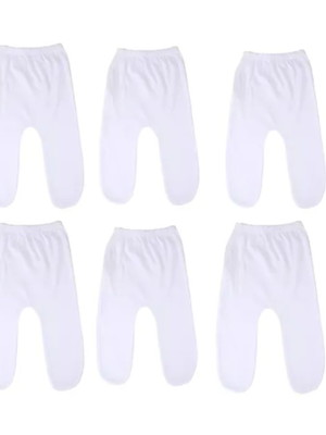 Kit de 5 calça bebê branco 100% algodão top de linha