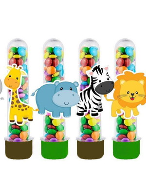 Tubetes com apliques 3d: safari