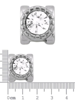 Passador strass quadrado prateado (a partir de 02 unid)