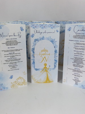Menu cardápio personalizado para casamento ou 15 anos