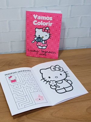 Livrinho colorir personalizado hello kitty