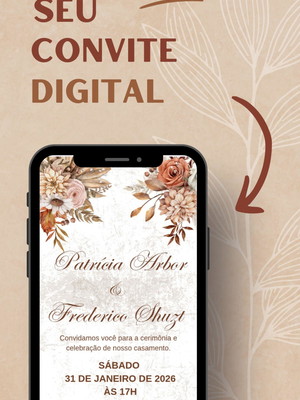 Convite musical rústico elegante