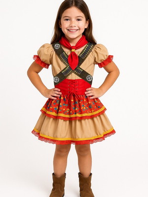 Fantasia maria bonita festa junina cangaceira infantil