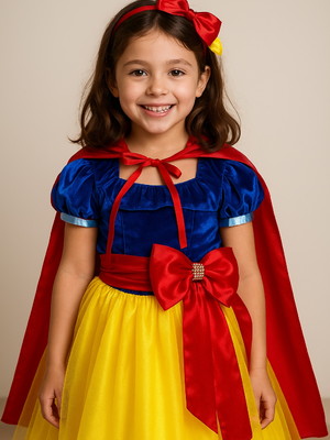 Vestido branca de neve luxo 1 a 10 anos