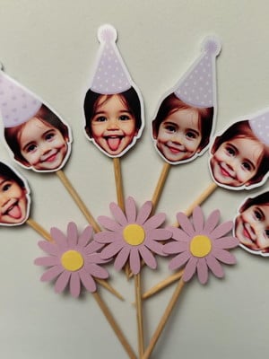 Kit 50 toppers para docinhos personalizados com rostinho