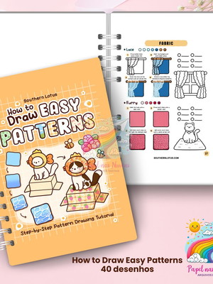 Livro para colorir how to draw easy patterns - arquivo pdf