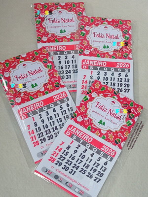 Brinde calendário folhinha 2026 feliz natal e prospero ano