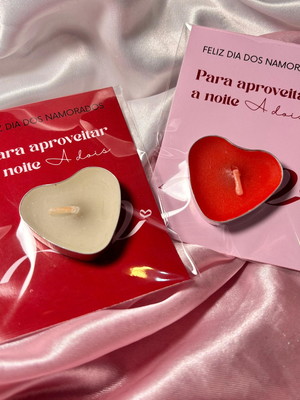 Lembrancinha dia dos namorados mimo com 1 vela