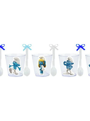 Copinhos com colherzinhas: smurfs
