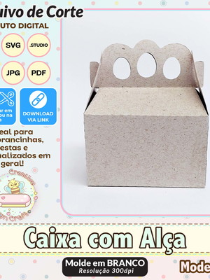 Arquivo de corte silhouette caixa com alça modelo 22
