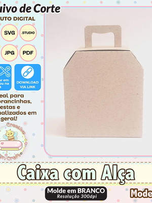 Arquivo de corte silhouette caixa com alça modelo 39