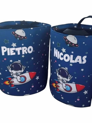 2 un. cesto de brinquedos organizador astronauta
