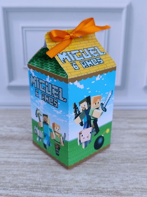 Caixa milk tema minecraft tradicional