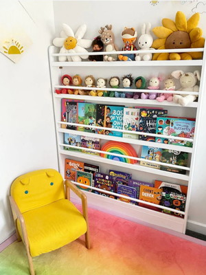Estante biblioteca montessori 05 prateleiras branca
