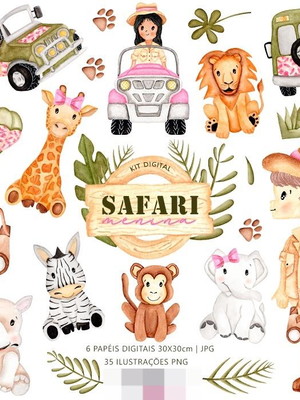 Kit digital- safari menina #0146