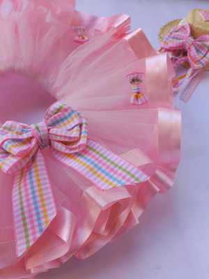 Saia junina tutu rosa para bebê