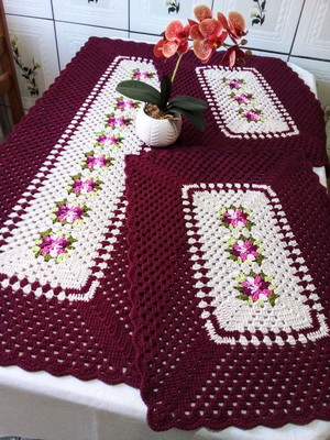 Kit de passadeira em crochê