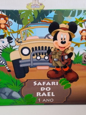 Caderno de mensagens com folhas personalizadas mickey safari