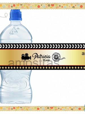 Rótulo de agua cinema dourado (1 litro)