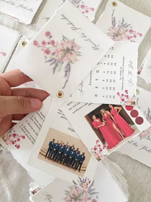 Manual fúcsia e lavanda madrinha e padrinho de casamento