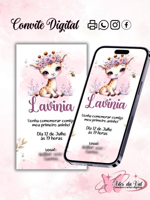 Convite digital - girafa