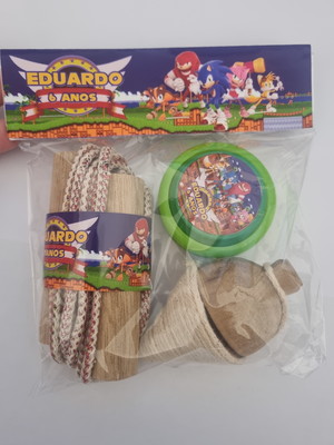 Kit pião, corda, ioiô sonic