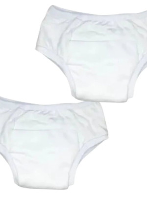 Cueca calcinha treinamento desfralde juvenil kit 2und branco